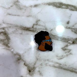 Black Man with beard & glasses Croc shoe Charm 🤎